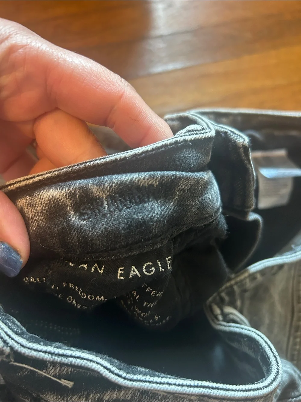 American Eagle Outfitters Men's Black Acid-Wash Skinny Jeans